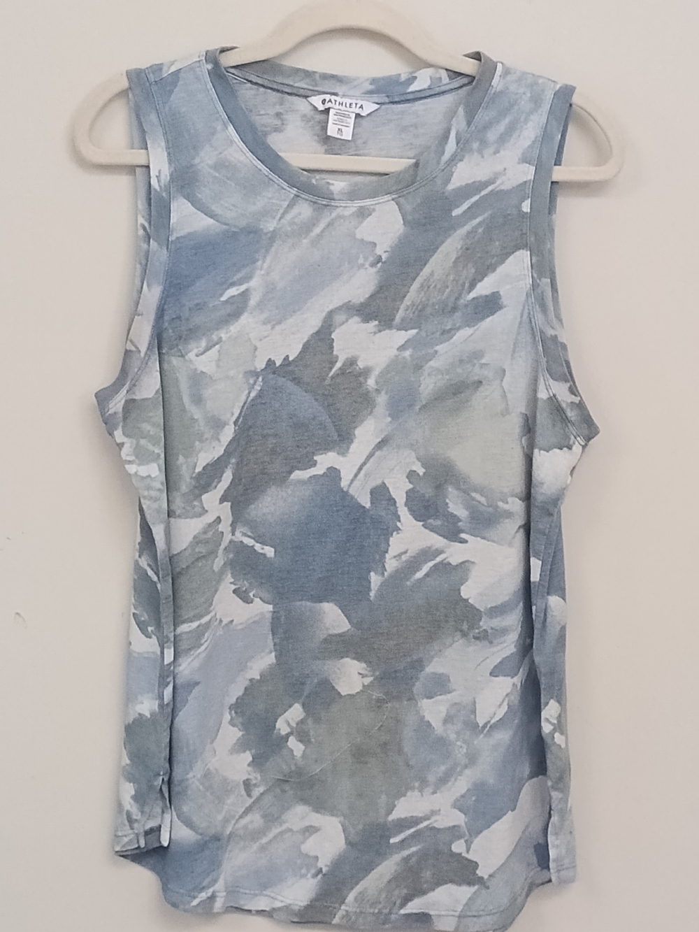 Athleta Breezy Blue Gray Sleeveless Lightweight Muscle Tank Activewear XL